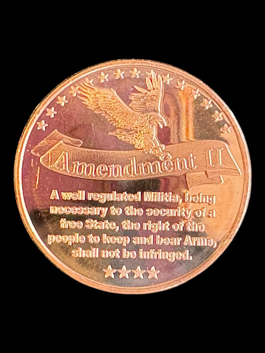 1 AVDP oz .999 Fine Copper Round – Second Amendment 014 (28.7g)