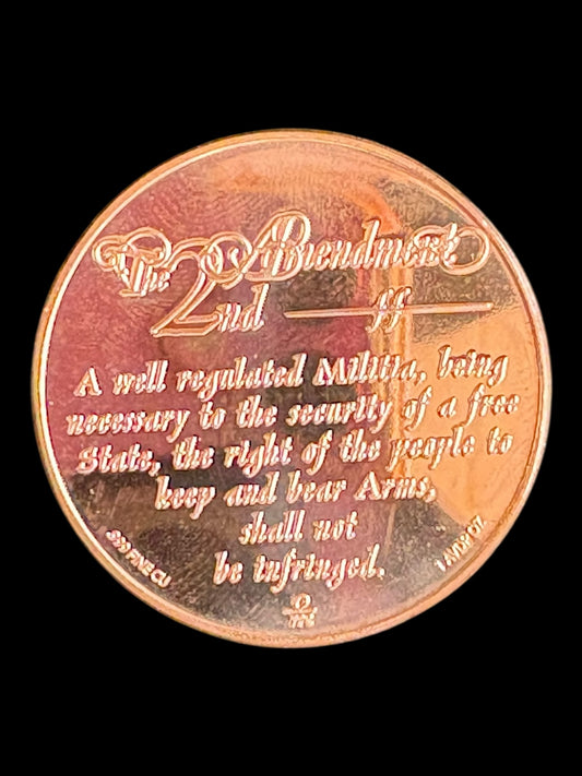 1 AVDP oz .999 Fine Copper Round – Second Amendment- We the People 008 (28.7g)