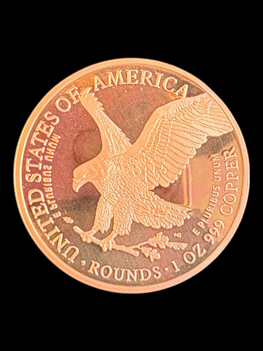 1 oz .999 Fine Copper Round – Walking Liberty 2026 & Eagle in flight (28.7g) 002