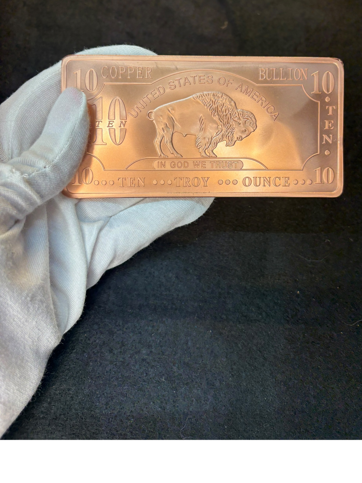 TEN 10 Ounce Buffalo Copper Bar – Fine .999 Copper Bullion