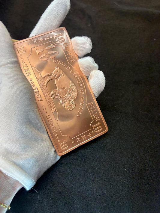 TEN 10 Ounce Buffalo Copper Bar – Fine .999 Copper Bullion