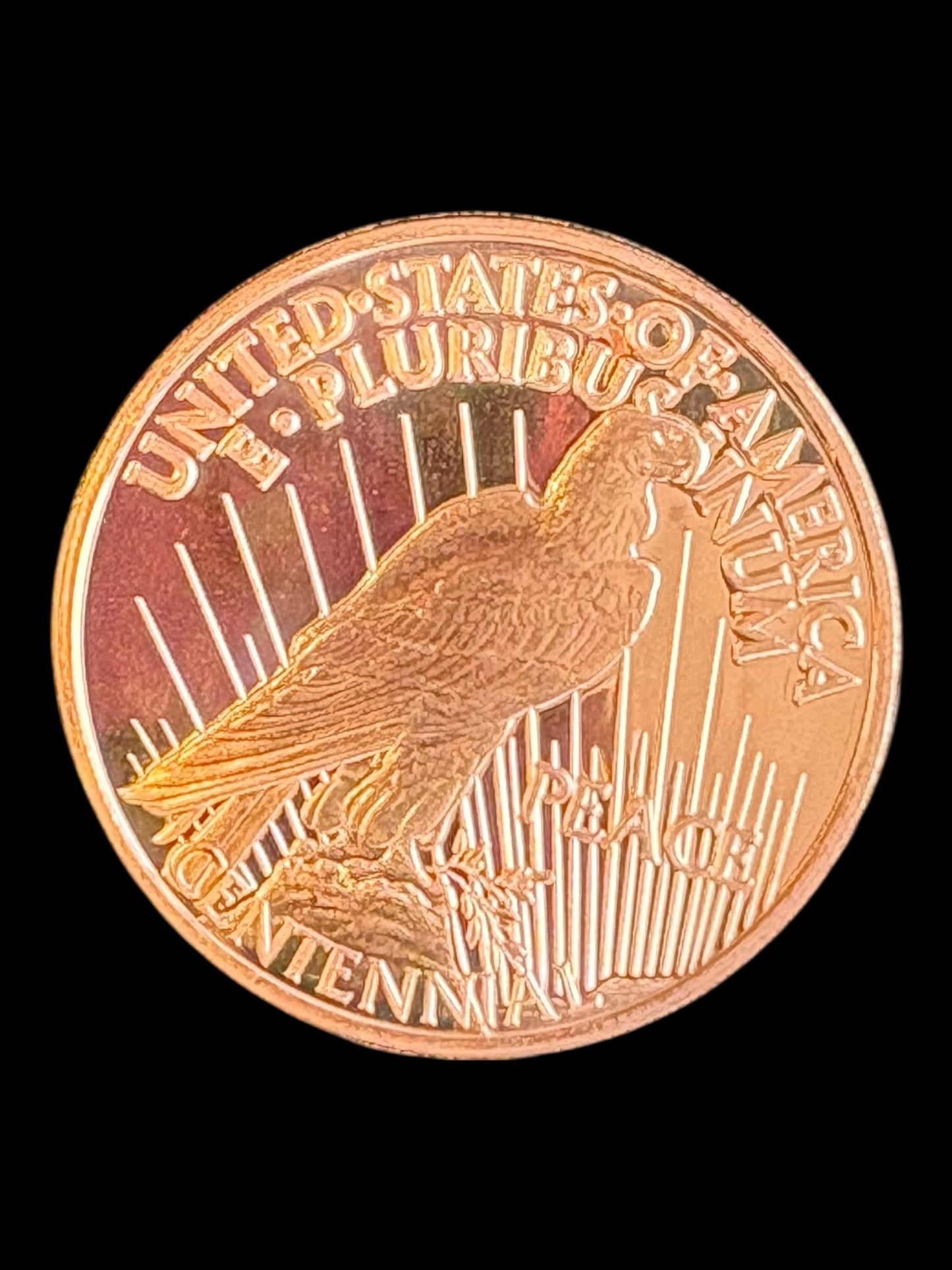 1 AVDP oz .999 Fine Copper Round – peace dollar tribute 003 (28.7g)