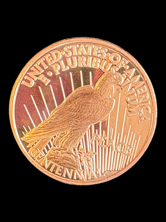 1 AVDP oz .999 Fine Copper Round – peace dollar tribute 003 (28.7g)
