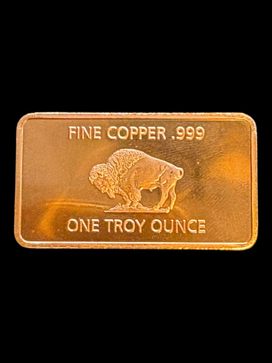 Clarke’s Bullion 1oz Buffalo Bar – .999 Copper Collectible