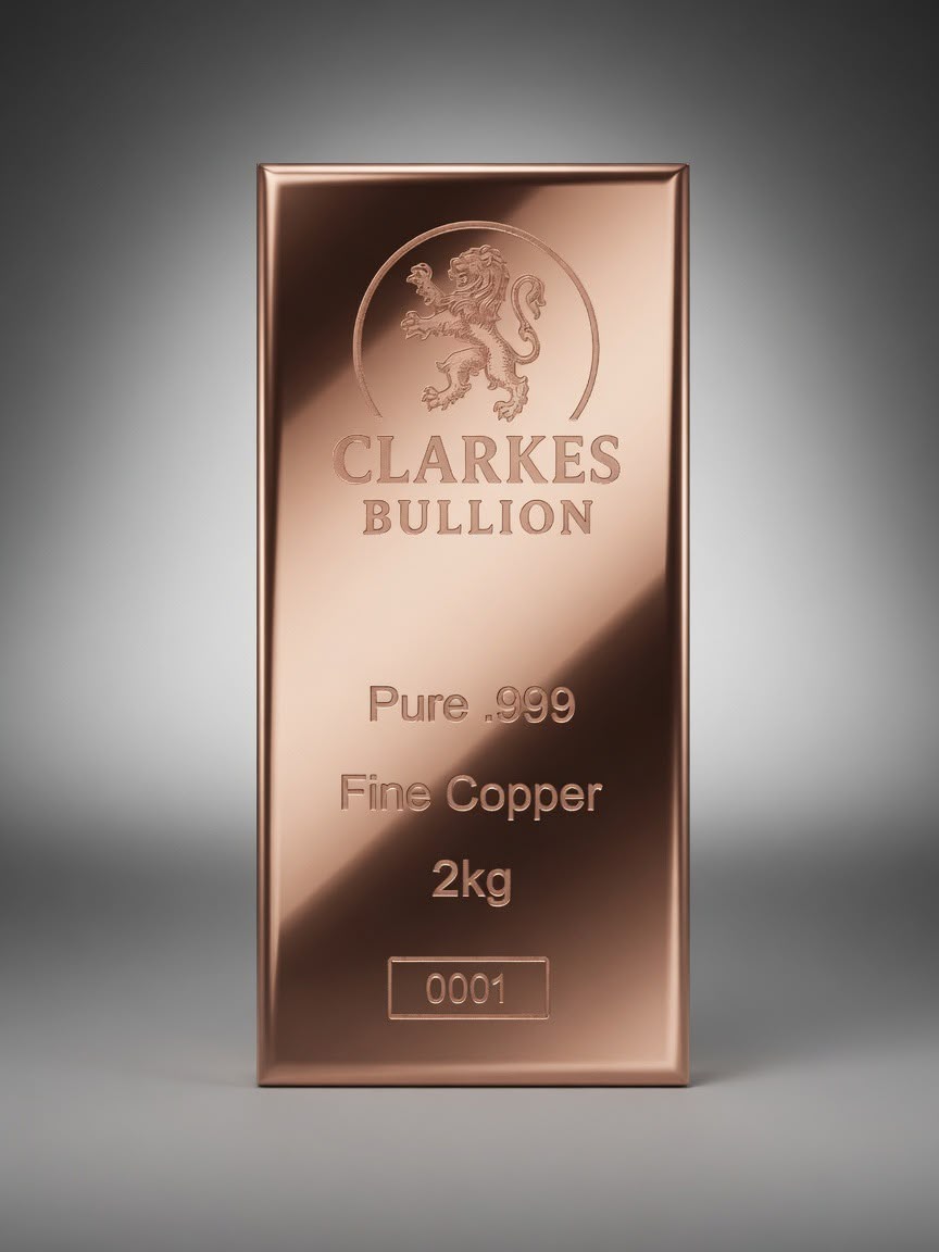2 Kilo Polished Copper Bar – Clarke’s Bullion
