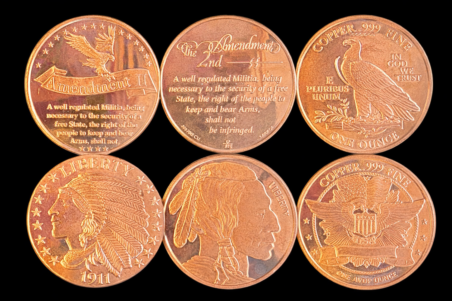 Clarke’s Bullion Copper Rounds and small bar Collection