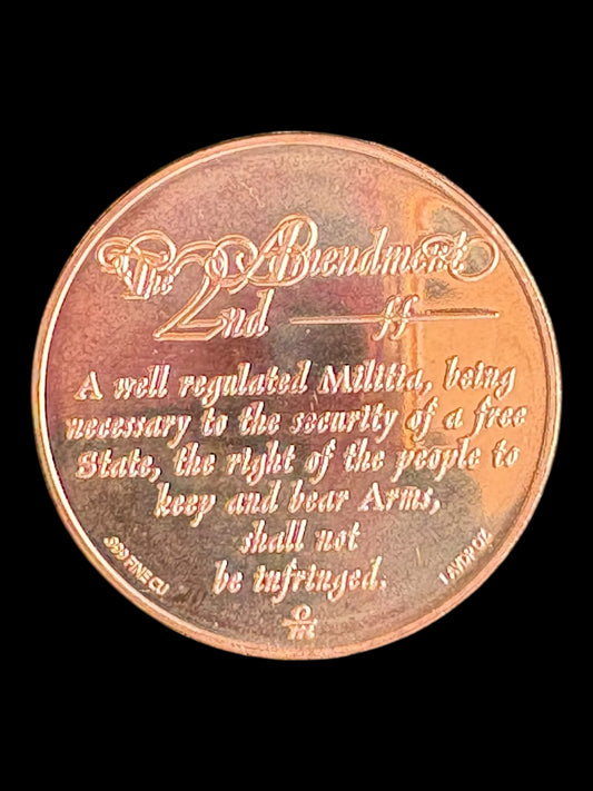 1 oz .999 Fine Copper Round – Amendment Rifleman & 2nd Amendment wording (28.7g) 015