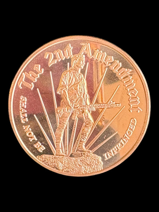1 oz .999 Fine Copper Round – Amendment Rifleman & 2nd Amendment wording (28.7g) 015