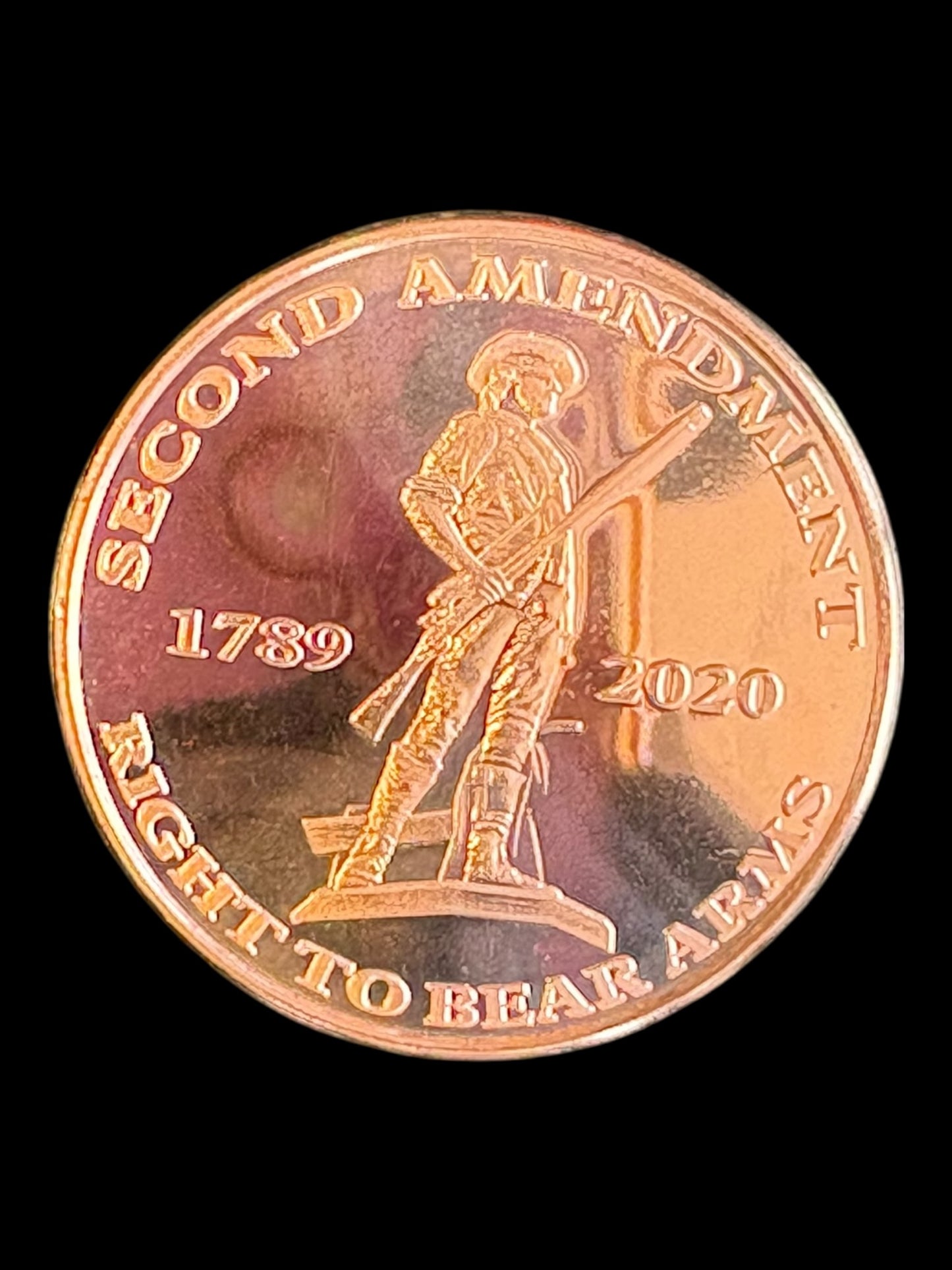 1 AVDP oz .999 Fine Copper Round – Second Amendment 014 (28.7g)
