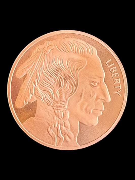 1 oz .999 Fine Copper Round – Modern Tribute to Buffalo Nickel (28.7g) 001