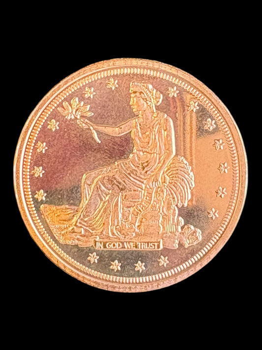 1 oz .999 Fine Copper Round – Seated Liberty & American Eagle Shield Design (28.7g) coin 004