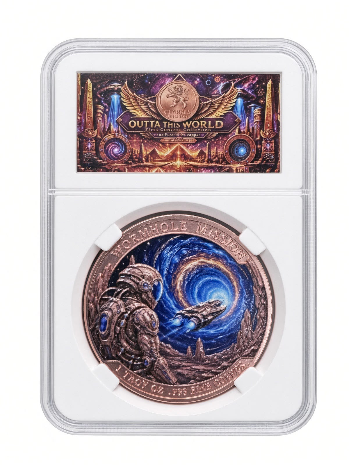 Wormhole Mission 1 oz .999 Fine Copper Coin /  Round Outta This World Collection