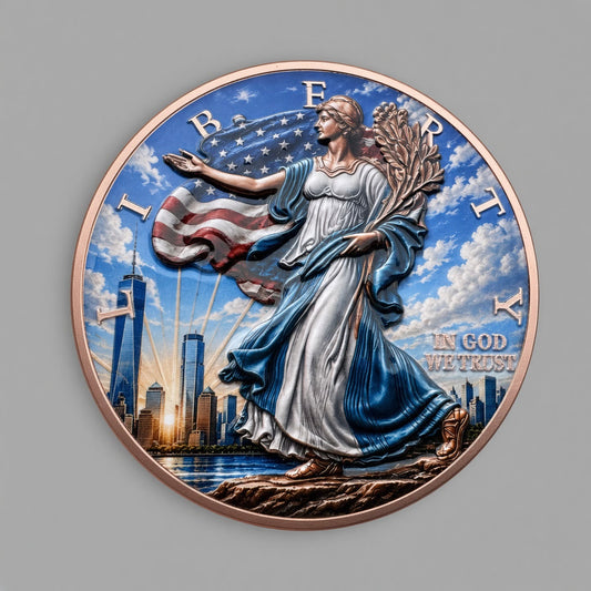 5 oz Liberty Rising High Relief Full Colour Copper Round .999 Fine Copper