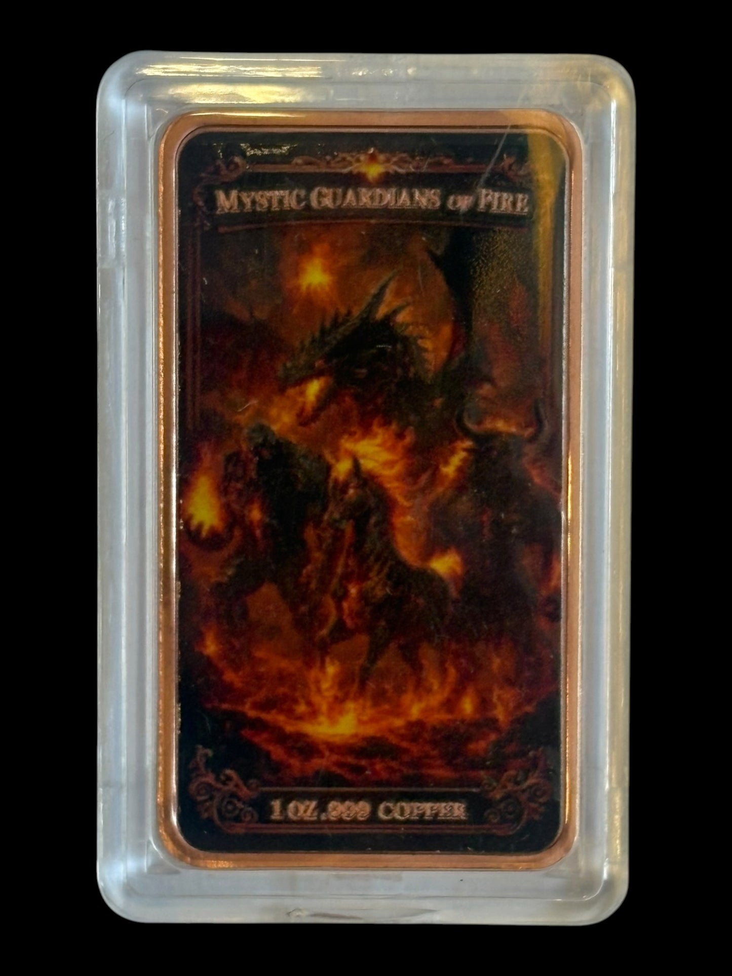Clarke’s Bullion “Mystic Guardians of Fire” 1oz Copper Bar | Fine .999 Copper | Proof & Uncirculated