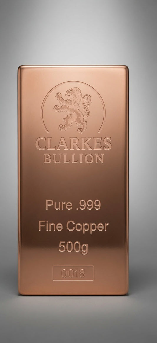 500g Copper Bar – Clarke’s Bullion (Polished)