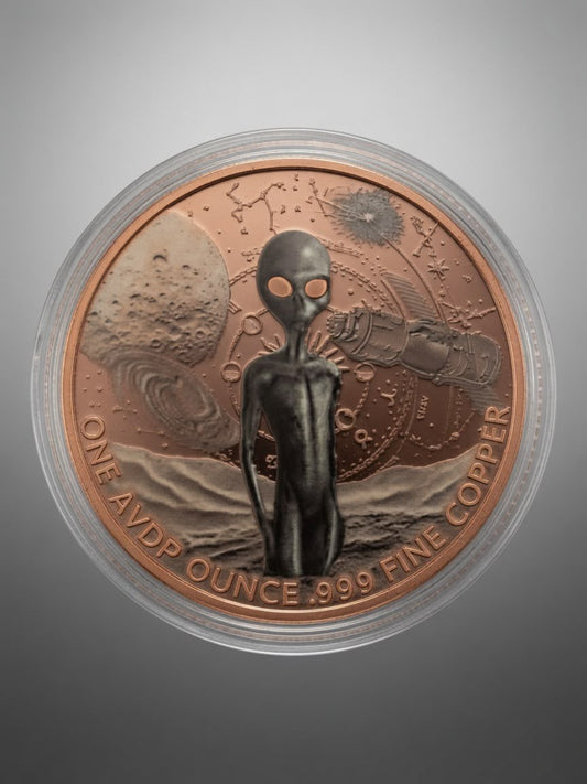 Clarke’s Bullion “Alien Intelligence” 1oz Copper Round | Fine .999 Copper | Proof & Uncirculated