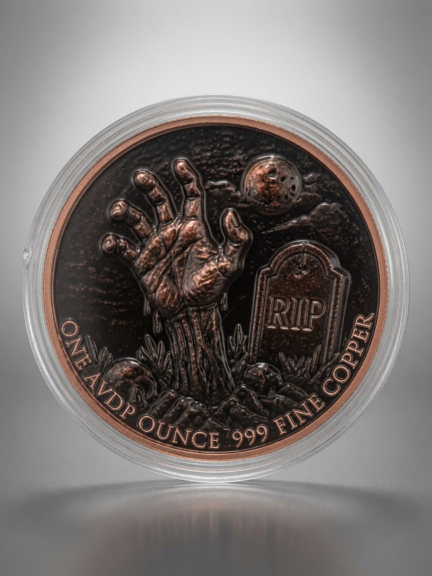 Clarke’s Bullion “Zombie Rising” 1oz Copper Round | Fine .999 Copper | Proof & Uncirculated