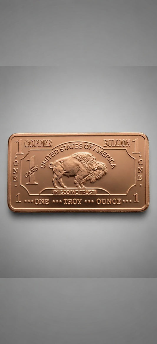 Clarke’s Bullion 1oz Buffalo Bar – .999 Copper Collectible