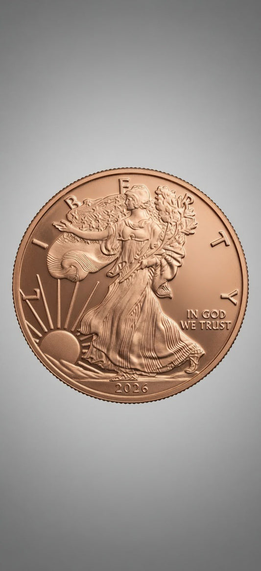 1 oz .999 Fine Copper Round – Walking Liberty 2026 & Eagle in flight (28.7g) 002