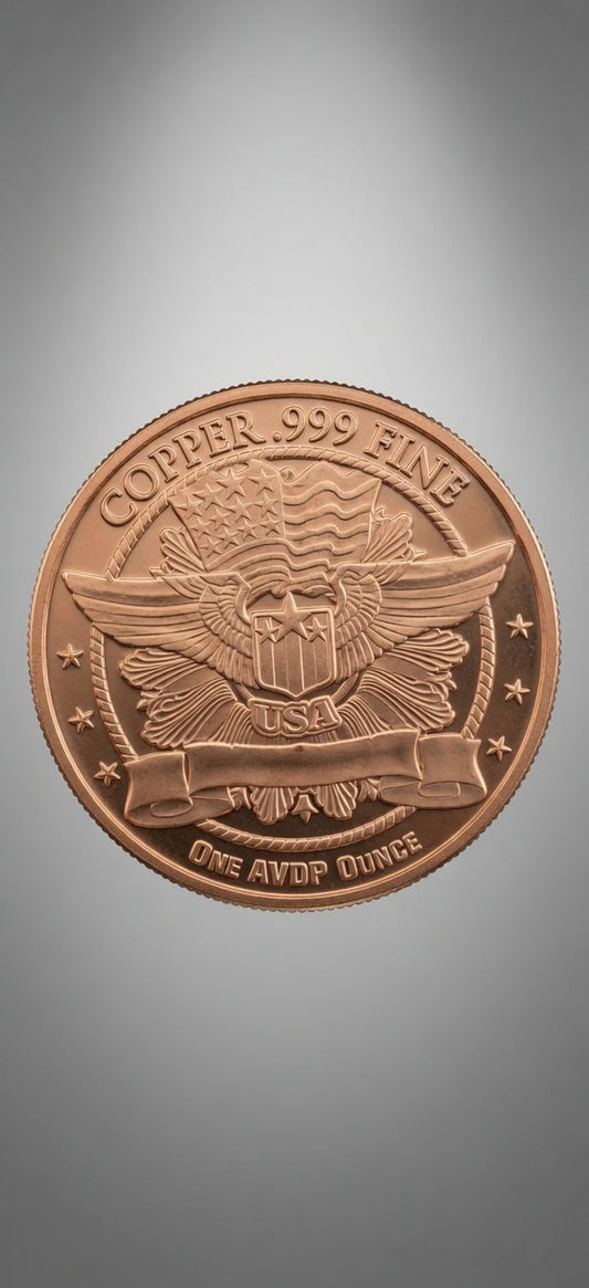 1 oz .999 Fine Copper Round – Seated Liberty & American Eagle Shield Design (28.7g) coin 004