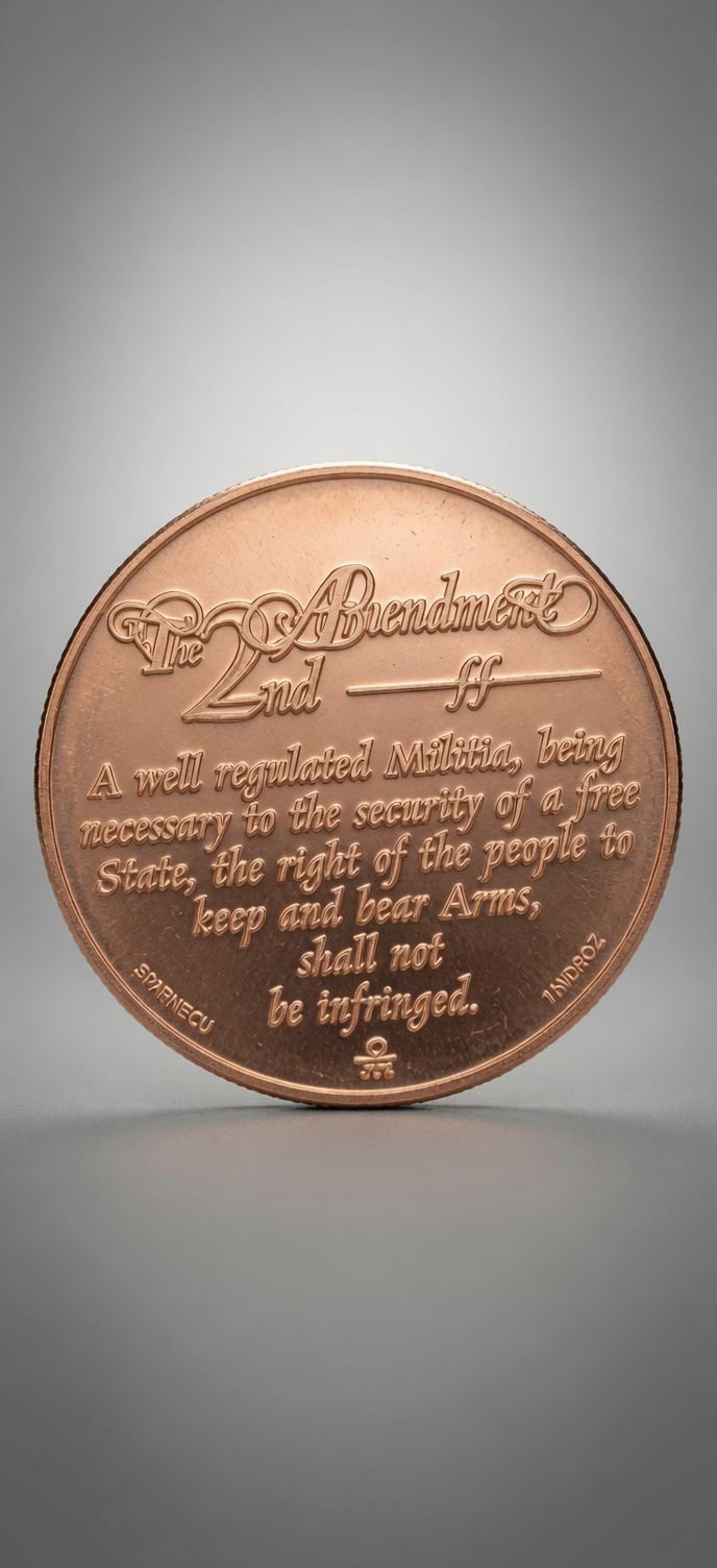 1 AVDP oz .999 Fine Copper Round – Second Amendment- We the People 008 (28.7g)