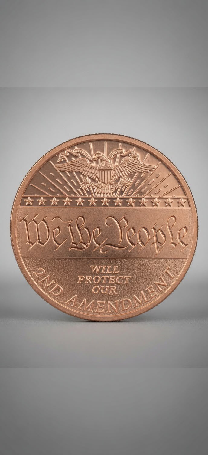 1 AVDP oz .999 Fine Copper Round – Second Amendment- We the People 008 (28.7g)