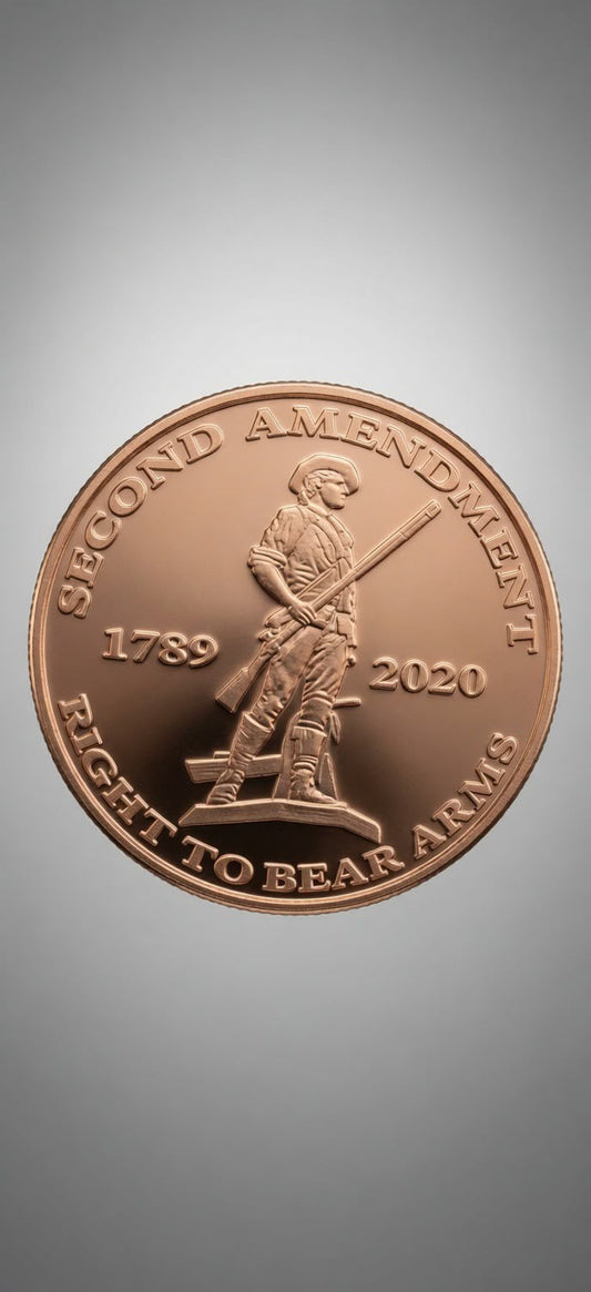 1 AVDP oz .999 Fine Copper Round – Second Amendment 014 (28.7g)