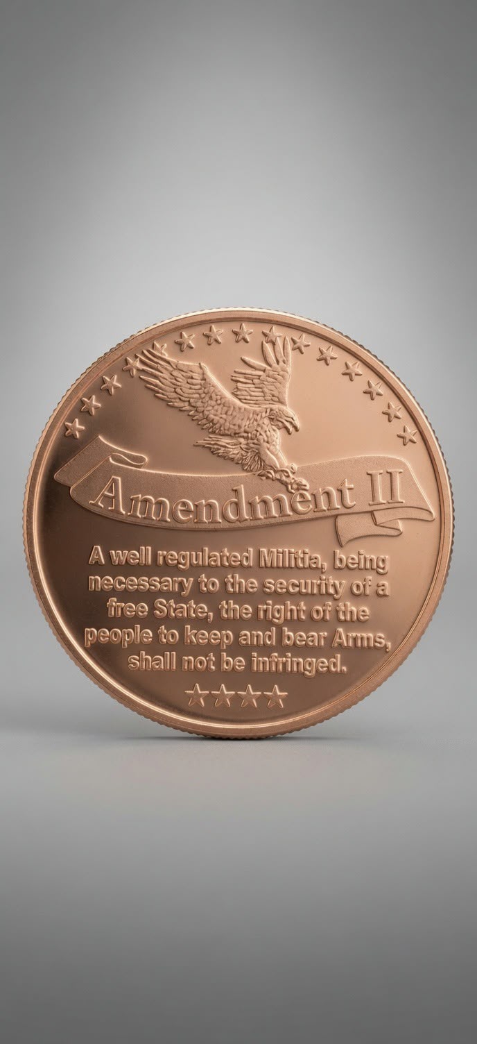 1 AVDP oz .999 Fine Copper Round – Second Amendment 014 (28.7g)