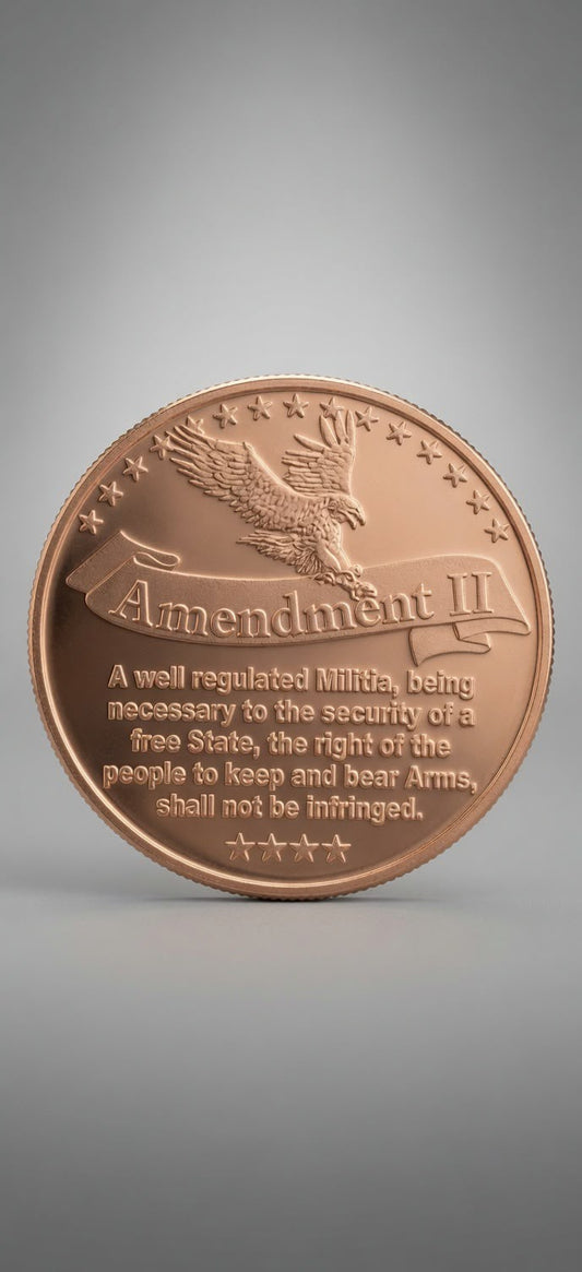 1 AVDP oz .999 Fine Copper Round – Second Amendment 014 (28.7g)