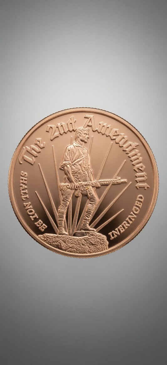 1 oz .999 Fine Copper Round – Amendment Rifleman & 2nd Amendment wording (28.7g) 015