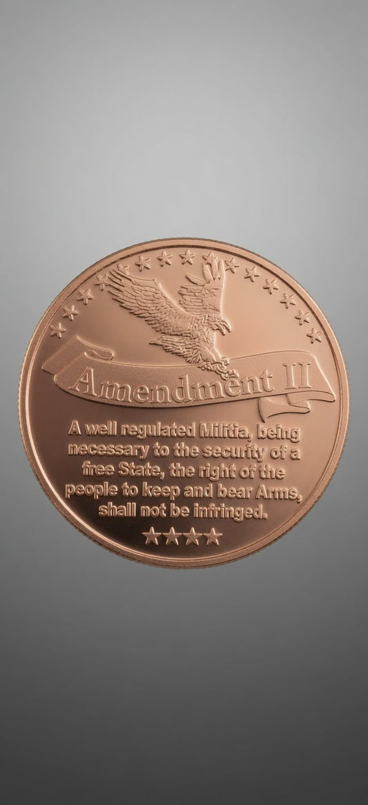 1 oz .999 Fine Copper Round – Amendment Rifleman & 2nd Amendment wording (28.7g) 015