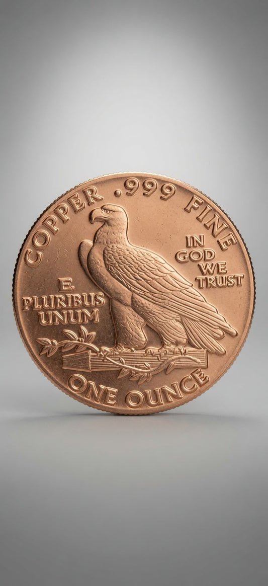 1 oz .999 Fine Copper Round – Native American & Proud Eagle Design (28.7g) 016