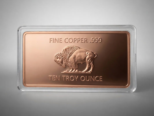 TEN 10 Ounce Buffalo Copper Bar – Fine .999 Copper Bullion