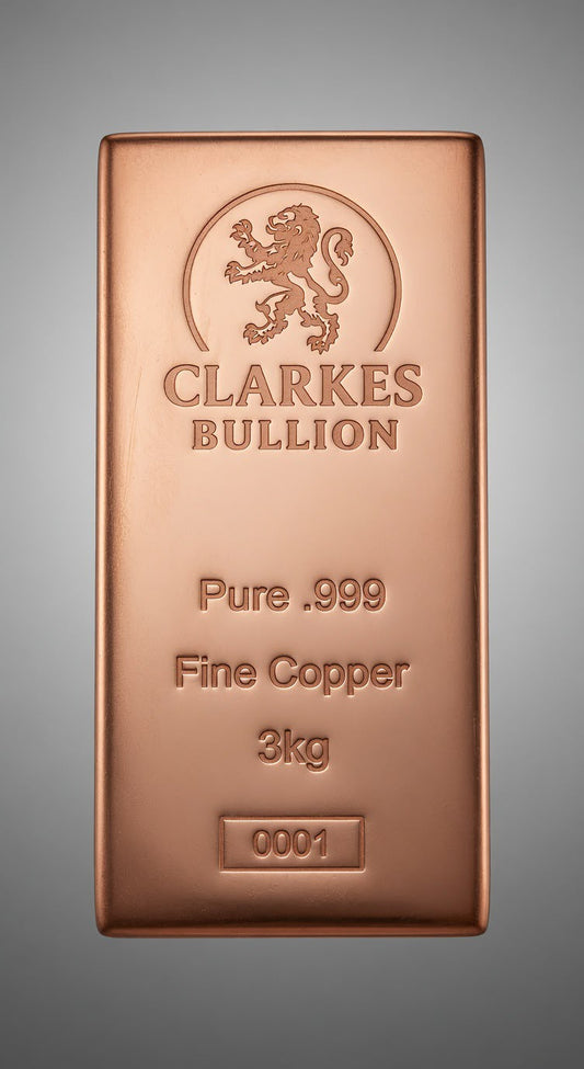  Clarke’s Bullion - 3 Kilo Copper Bar – 