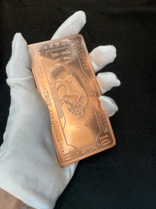 TEN 10 Ounce Buffalo Copper Bar – Fine .999 Copper Bullion