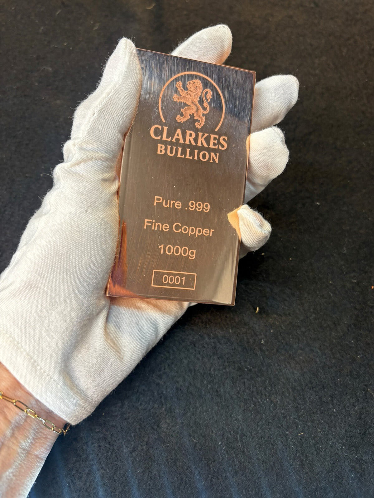 Clarke’s Bullion 1kg Kilo Polished Copper Bar Fine .999 Copper