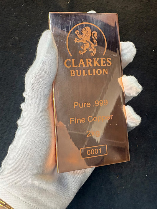 2kg Kilo Polished Copper Bar – Clarke’s Bullion