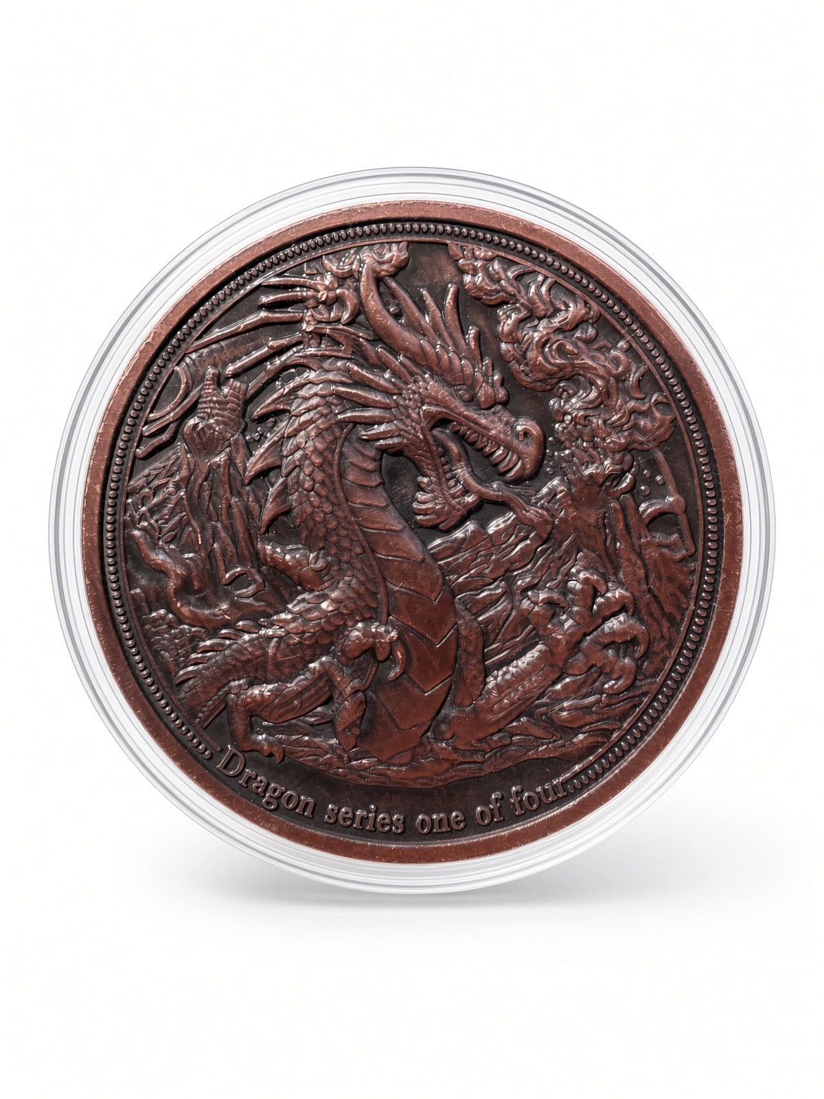 Clarkes Bullion Dragon Series #1 Round 1oz Pure Copper Collectible Bullion Coin One of Four