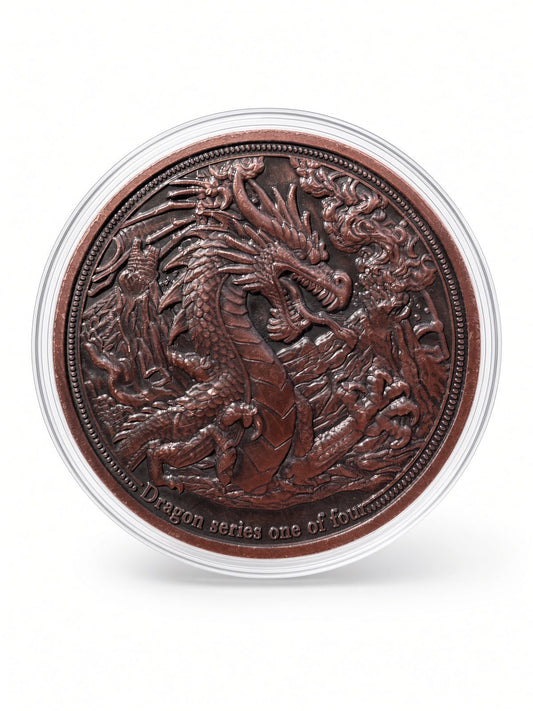 Clarkes Bullion Dragon Series #1 Round 1oz Pure Copper Collectible Bullion Coin One of Four