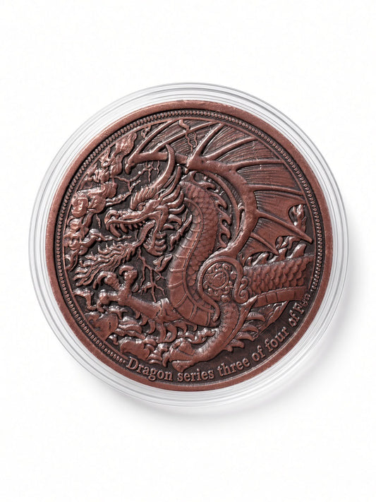 Clarkes Bullion Dragon Series #3 Round 1oz Pure Copper Collectible Bullion Coin Three of Four