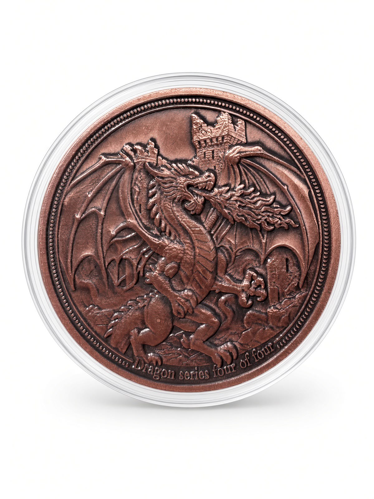 Clarkes Bullion Dragon Series #4 Round 1oz Pure Copper Collectible