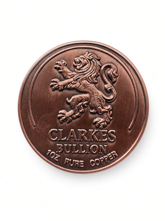 Clarkes Bullion Dragon Series #2 Round 1oz Pure Copper Collectible Bullion Coin Two of Four