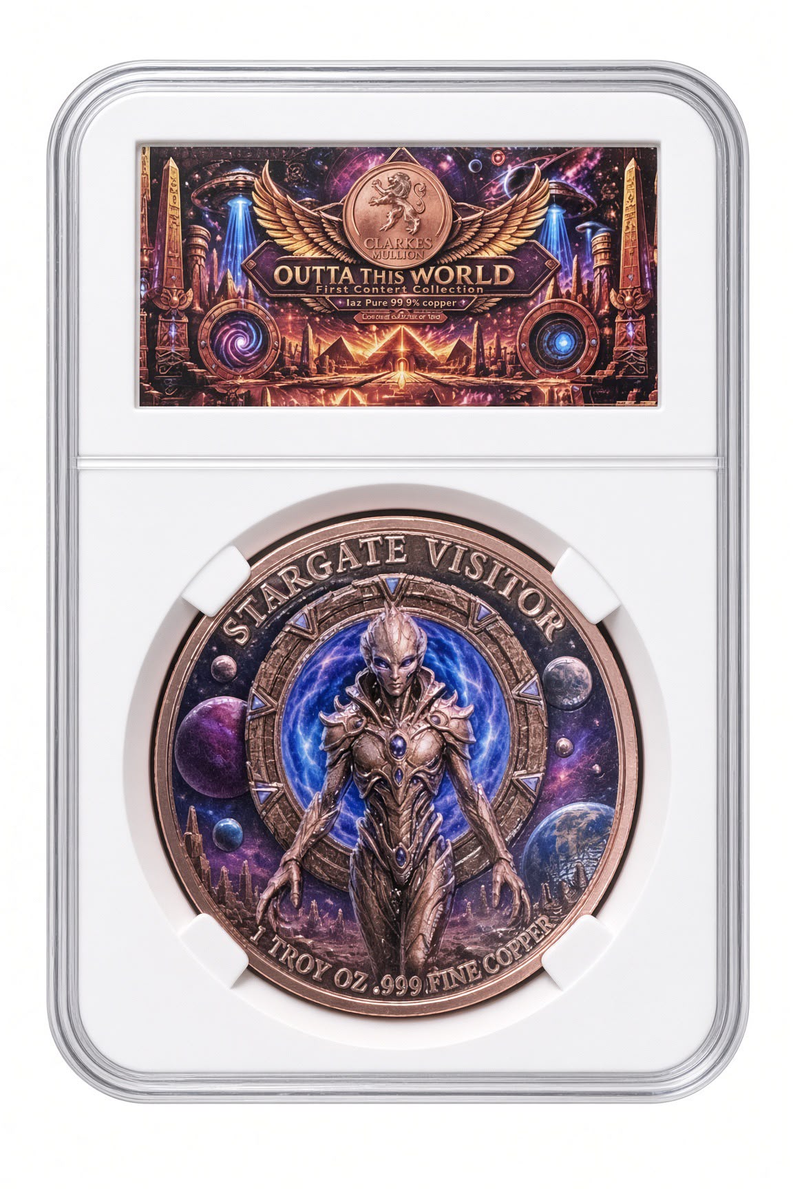 Stargate Visitor 1 oz .999 Fine Copper Coin / Round - Outta This World Collection