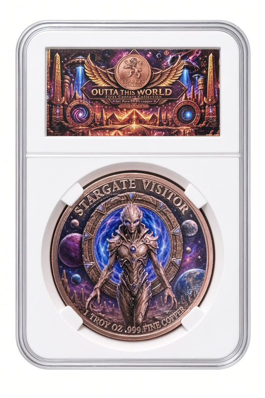 Stargate Visitor 1 oz .999 Fine Copper Coin / Round - Outta This World Collection