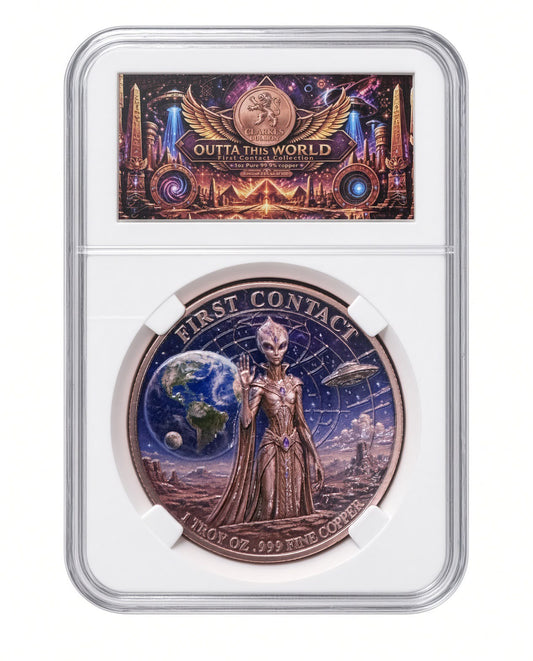 First Contact 1 oz .999 Fine Copper Coin / Round Outta This World Collection