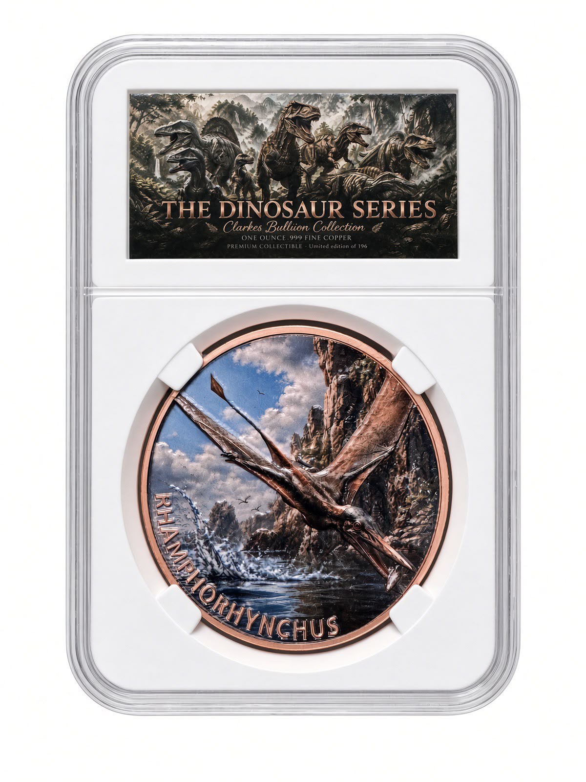 Rhamphorhynchus 1oz Fine Copper Bullion Round | Dinosaur Series Collection | Clarke's Bullion