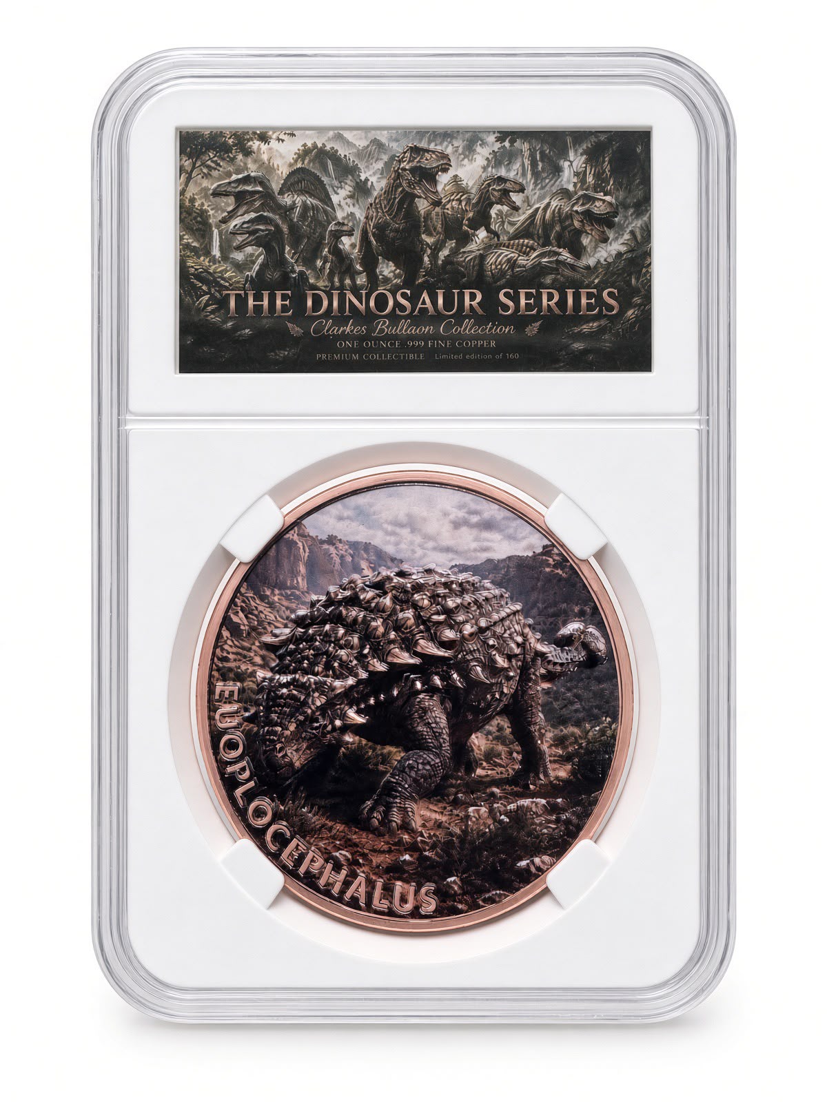 Amargasaurus 1oz Fine Copper Bullion Round Dinosaur Series Collection Clarke's Bullion