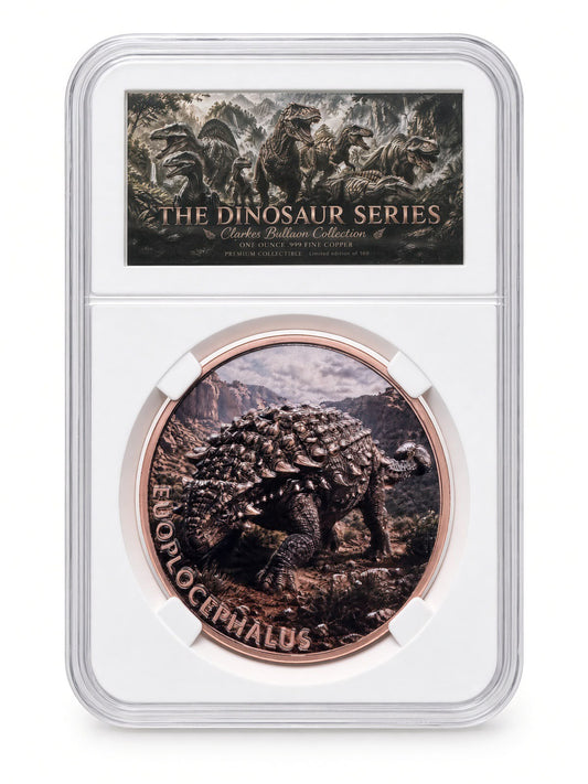 Amargasaurus 1oz Fine Copper Bullion Round Dinosaur Series Collection Clarke's Bullion