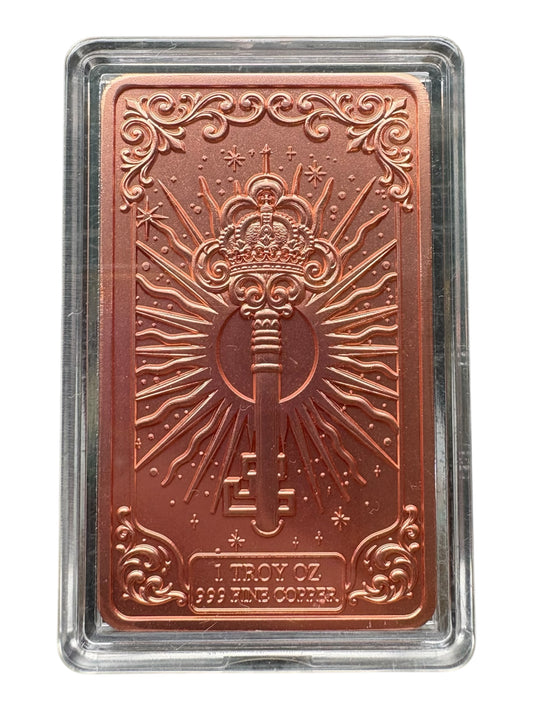 1oz Copper St George's Knight Bullion Bar .999 Fine Copper Collectible
