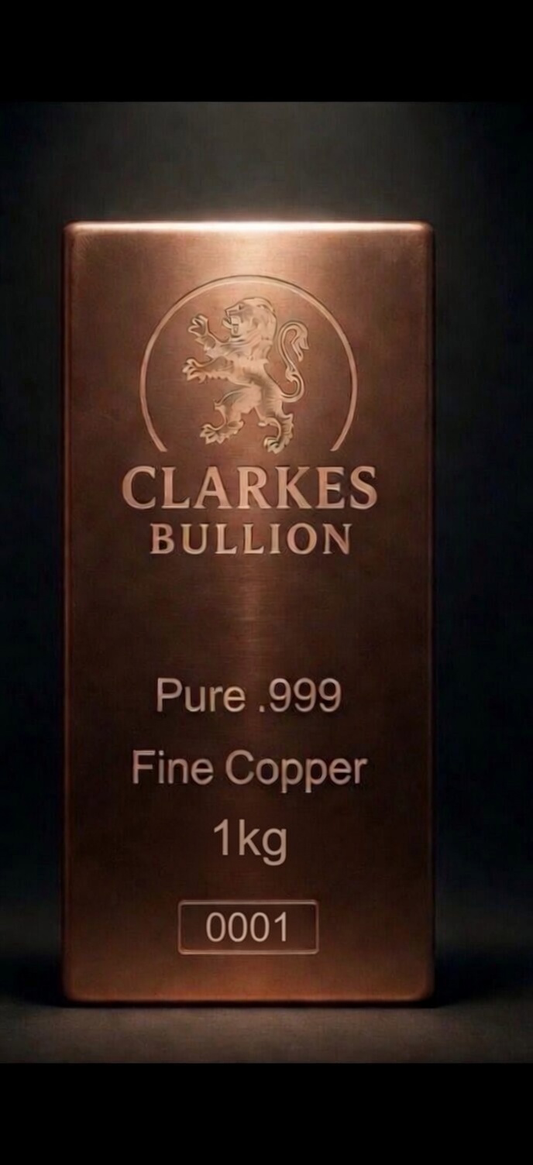 Clarke’s Bullion 1 Kilo Copper Bar – (0050-0500)
